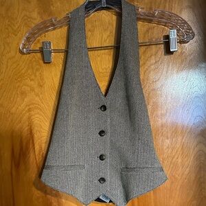 GAP Women's Charcoal Herringbone Vest